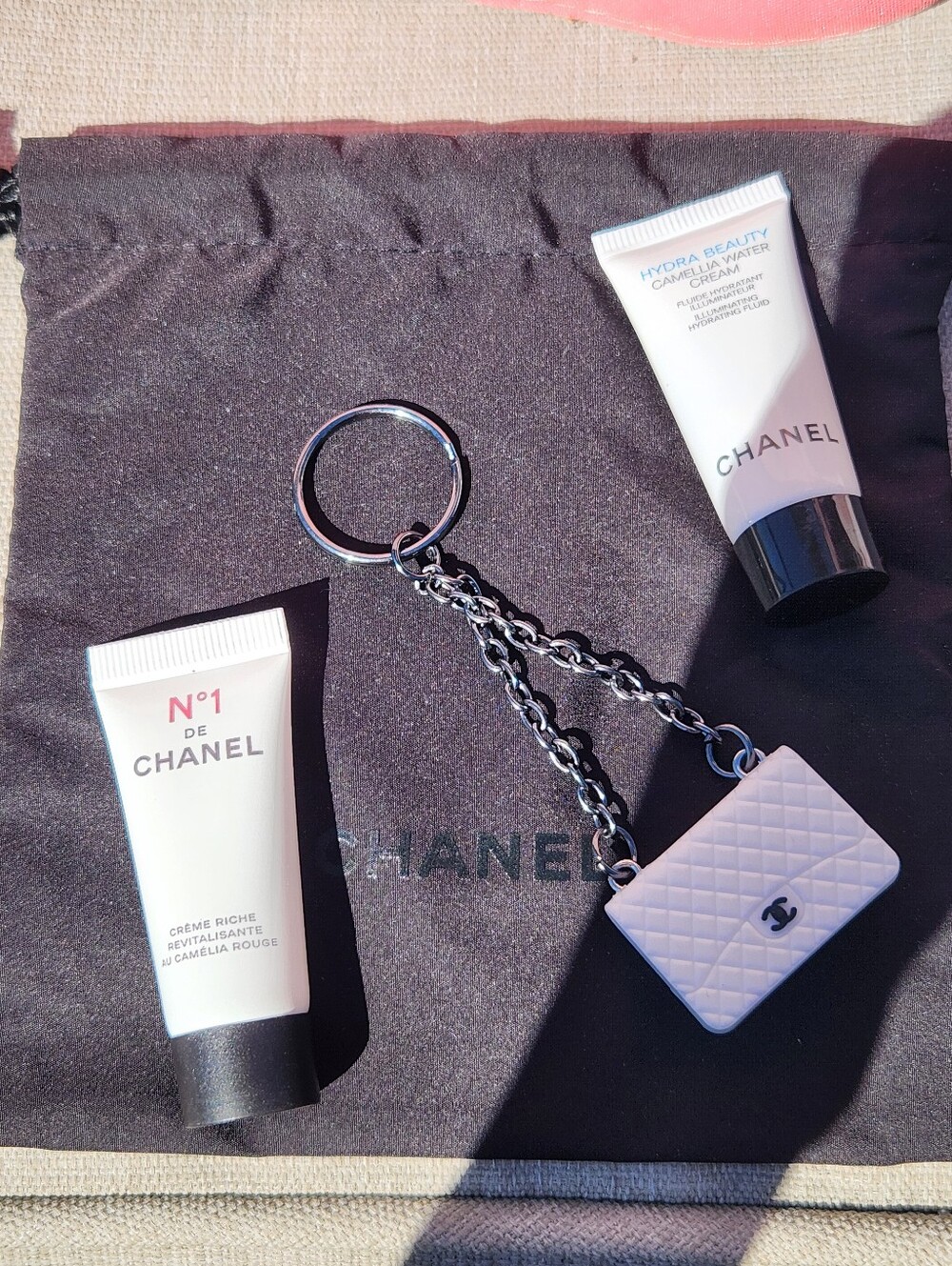 Chanel Dustbag, Products, & Fashion Keychain Bundle